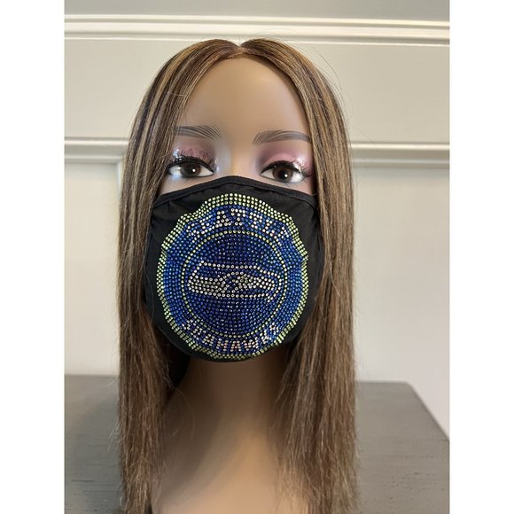 Seattle Seahawks Bling Face Mask Front Full Logo - Picture 6 of 11